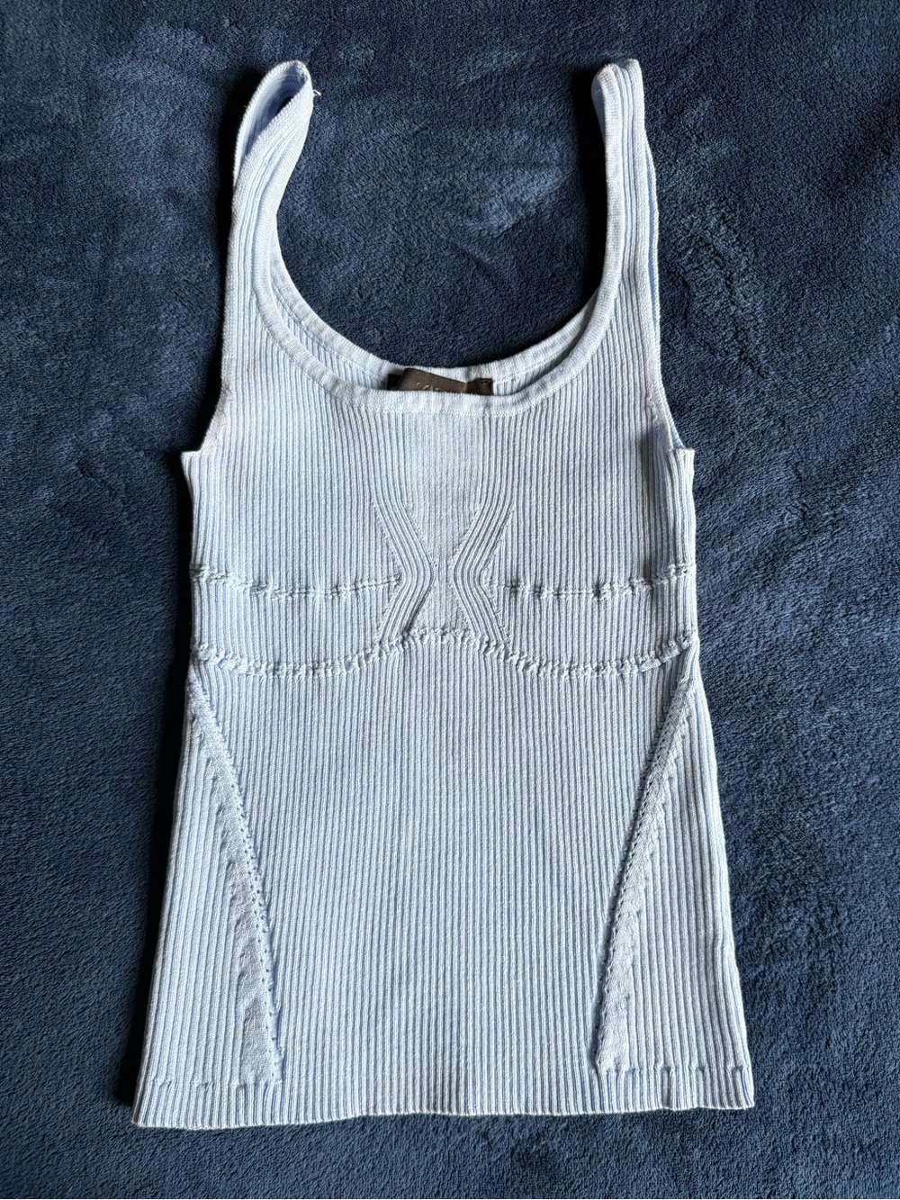 Zara White Ribbed Tank - Scoop Neck